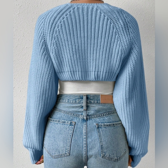 Easy Days Open Front Cardigan - Blue - Picture 4 of 7